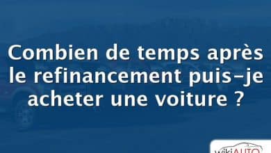 Combien de temps après le refinancement puis-je acheter une voiture ?